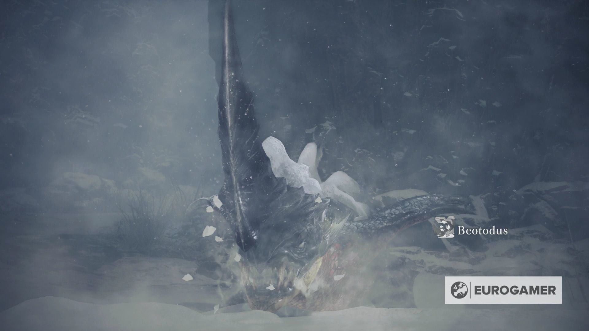 Hình ảnh cận cảnh Beotodus sau khi bị hạ gục, thể hiện rõ các bộ phận có thể khai thác.