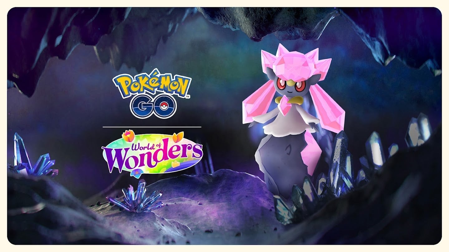 Hình ảnh Diancie và Mega Diancie trong sự kiện Pokémon Go Glitz and Glam