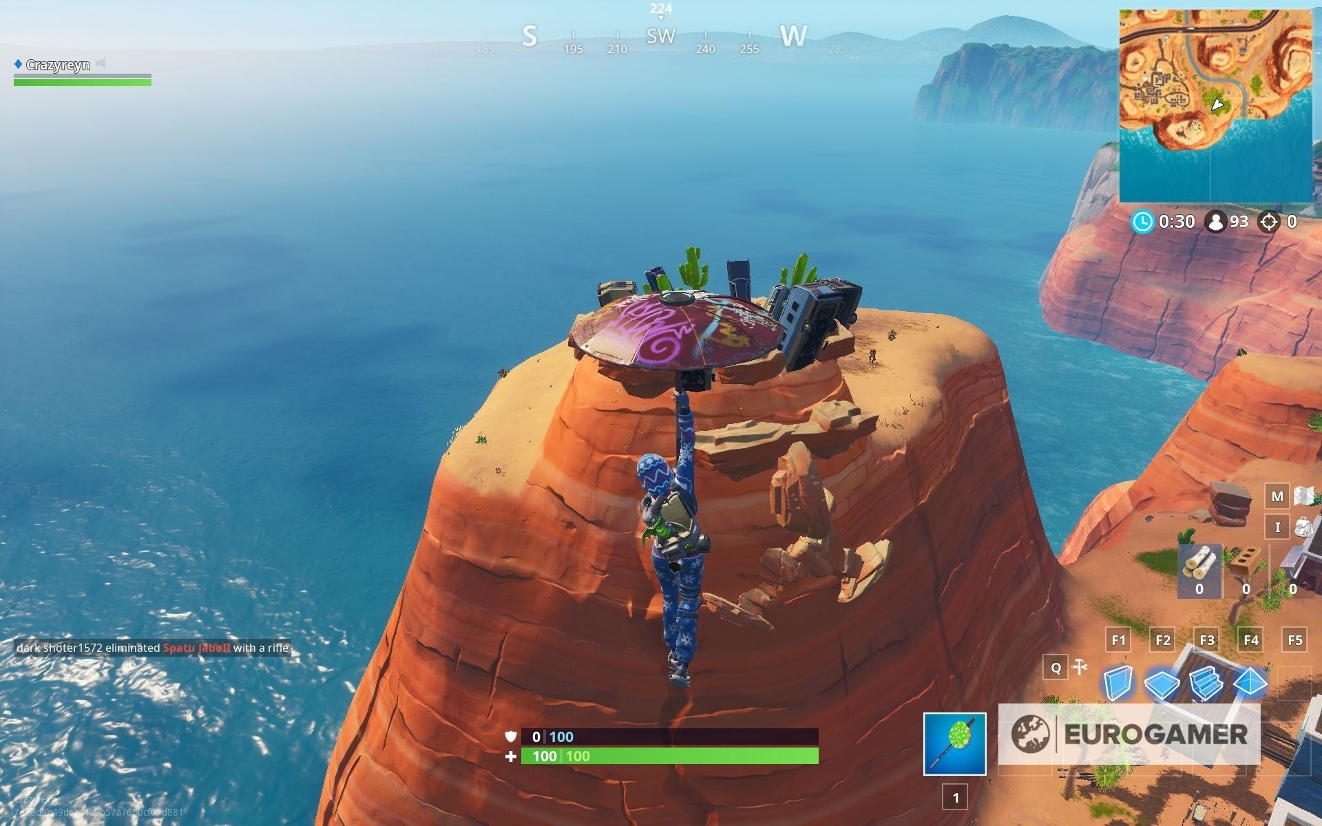 Hình ảnh khuôn mặt khổng lồ trên vách núi sa mạc Fortnite