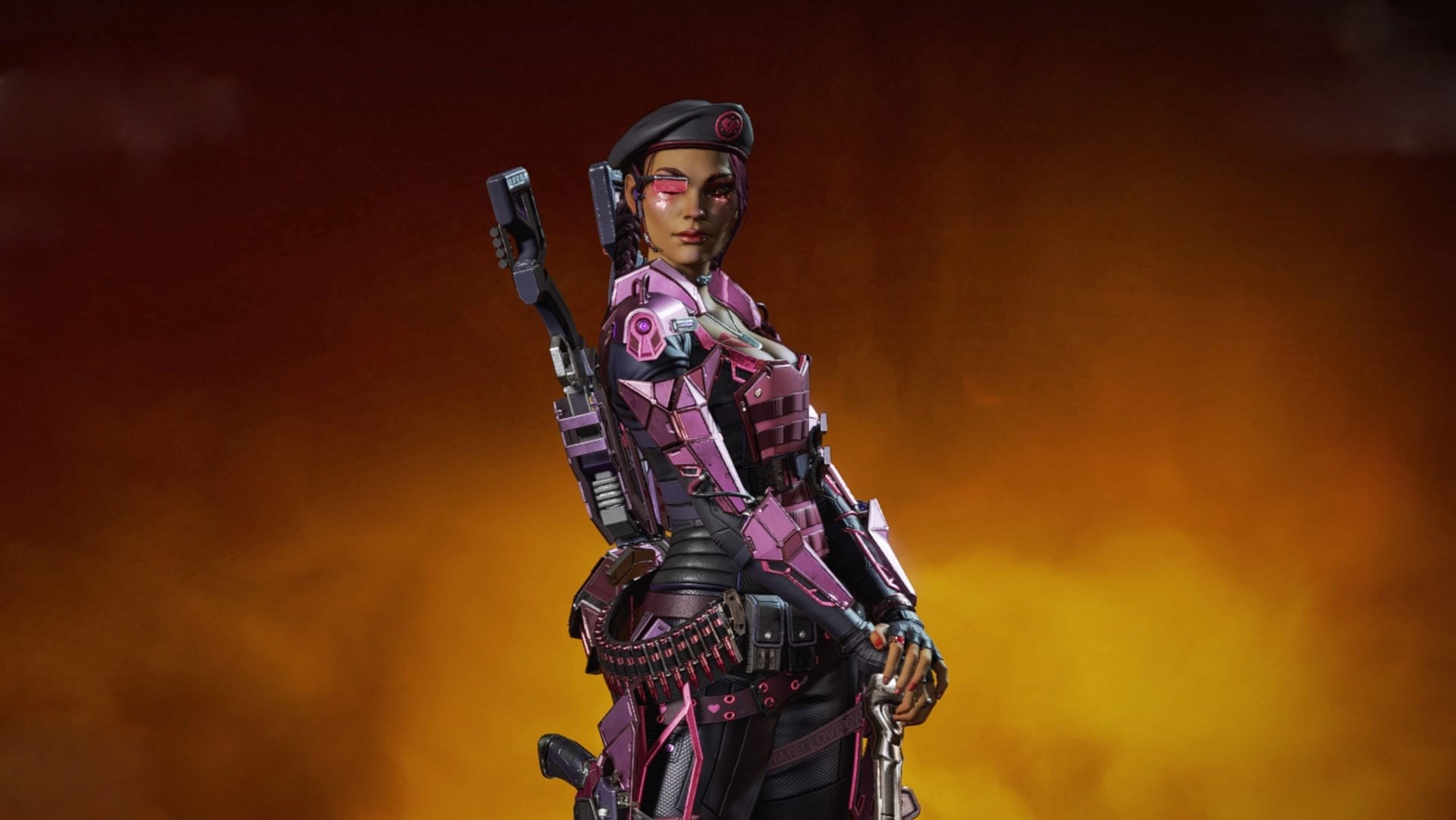 Hình ảnh Loba với skin Magenta Militant trong Apex Legends