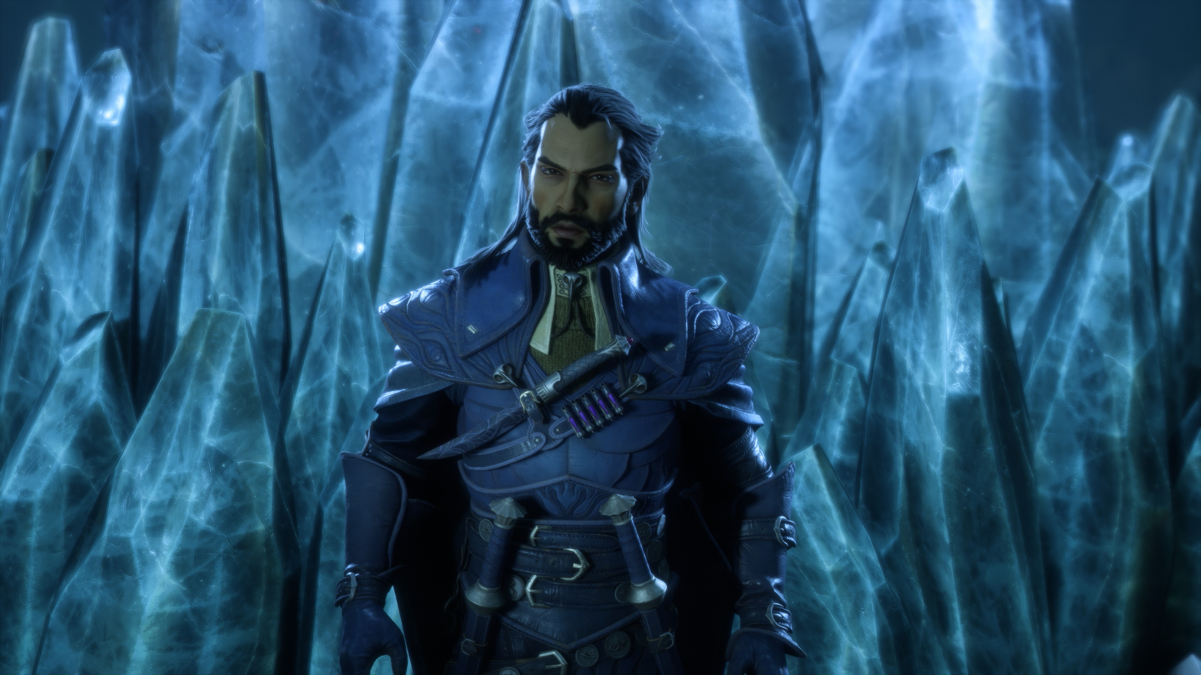 Hình ảnh màn hình Dragon Age: The Veilguard cho thấy đồng đội Lucanis.