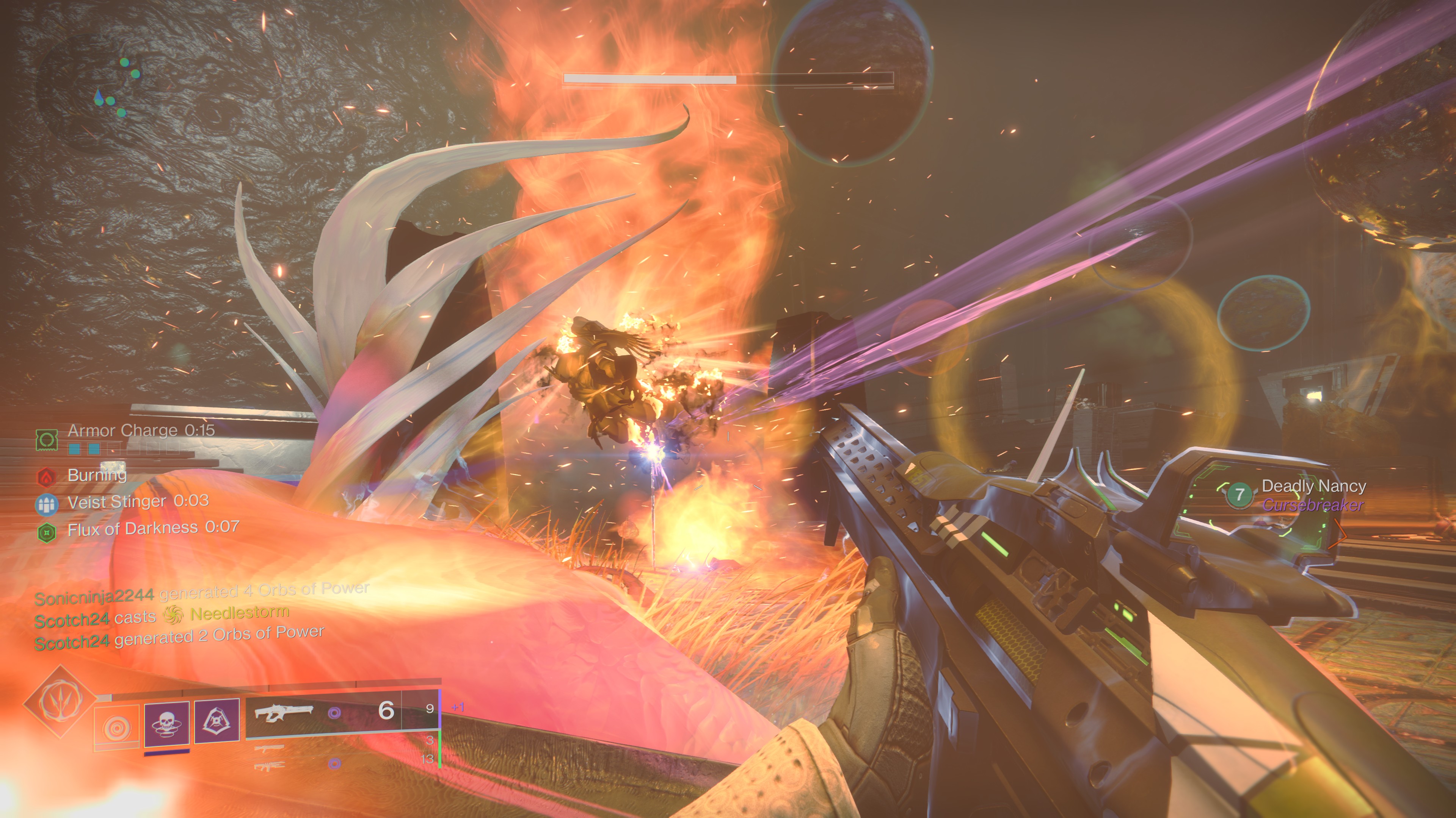 Hình ảnh minh họa giai đoạn tấn công boss trong Destiny 2