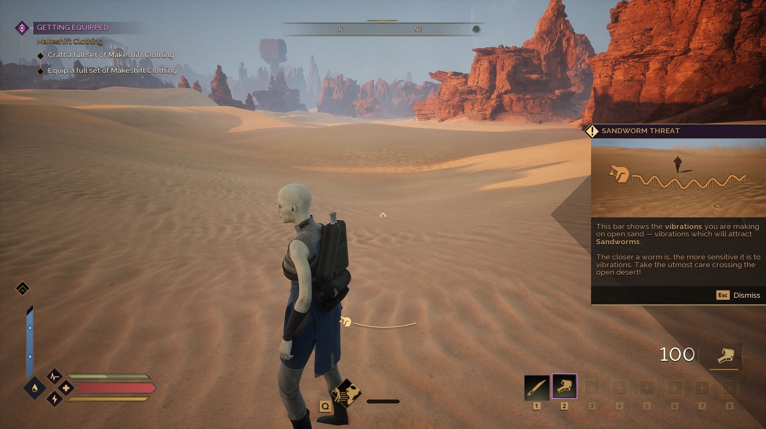 Hình ảnh mối đe dọa giun cát trong sa mạc Dune: Awakening