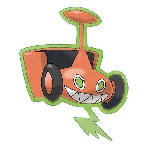Hình ảnh Mow Rotom trong Pokémon Go với hình dạng máy cắt cỏ