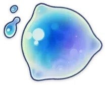 Hình ảnh nguyên liệu Nước Sương Ban Sơ trong Genshin Impact, trông giống giọt nước lớn