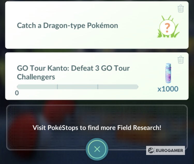 Hình ảnh nhiệm vụ nghiên cứu thực địa trong Pokémon Go Tour: Kanto