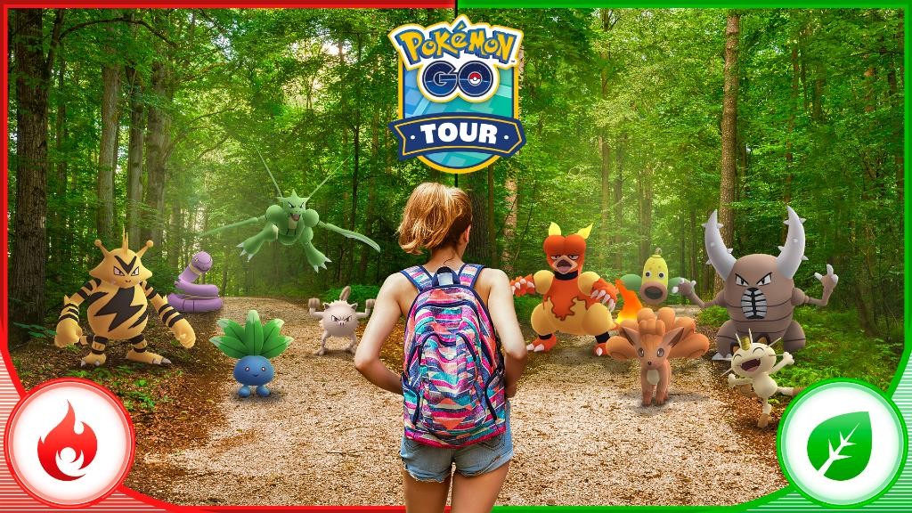 Hình ảnh phiên bản Red và Green trong Pokémon Go Tour: Kanto