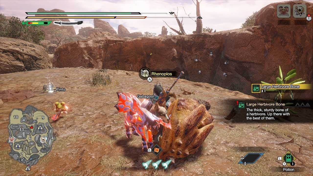 Hình ảnh quái vật Rhenoplos tại Sandy Plains trong Monster Hunter Rise Sunbreak