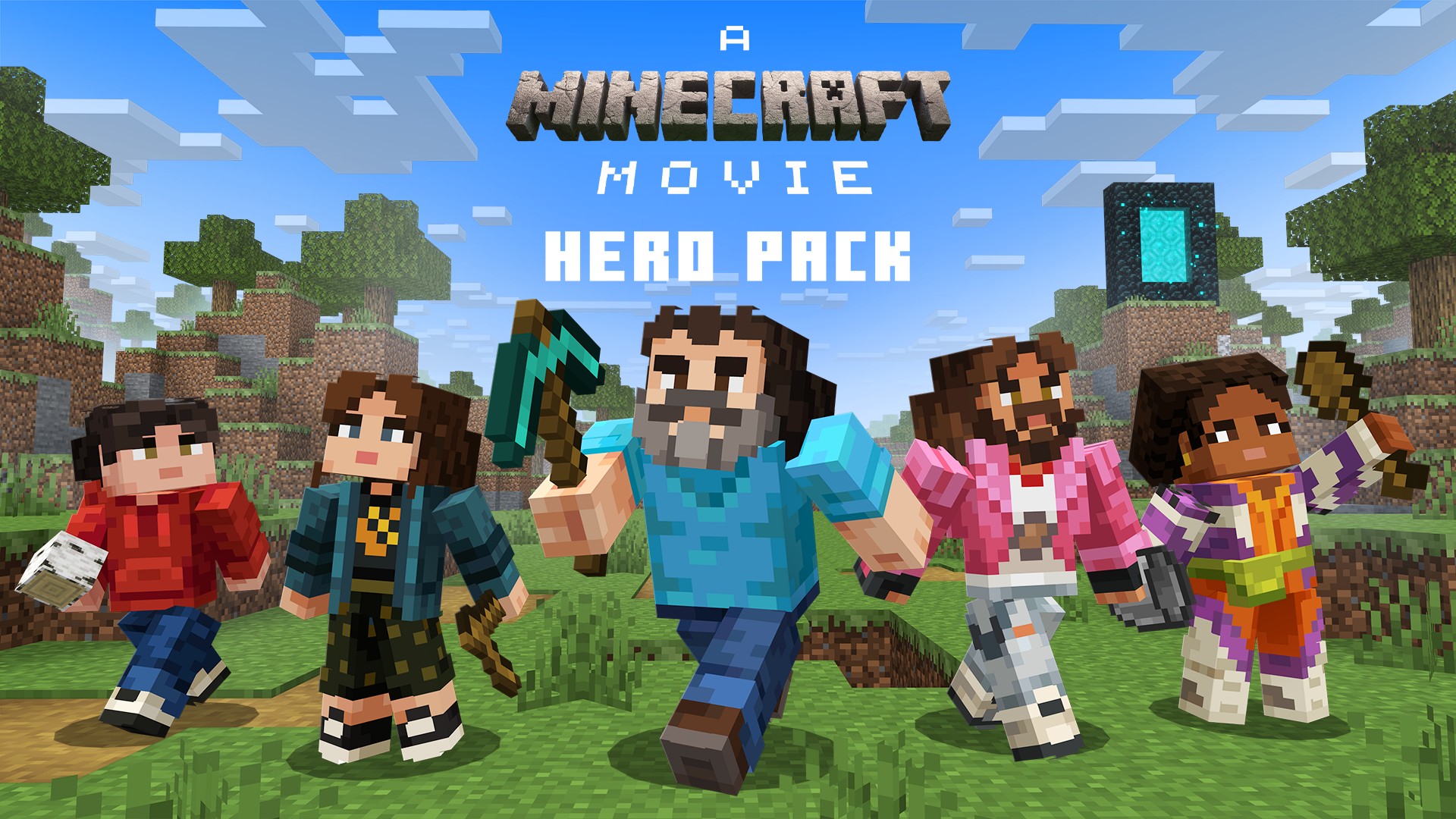 Hình ảnh quảng cáo gói Anh Hùng phim Minecraft
