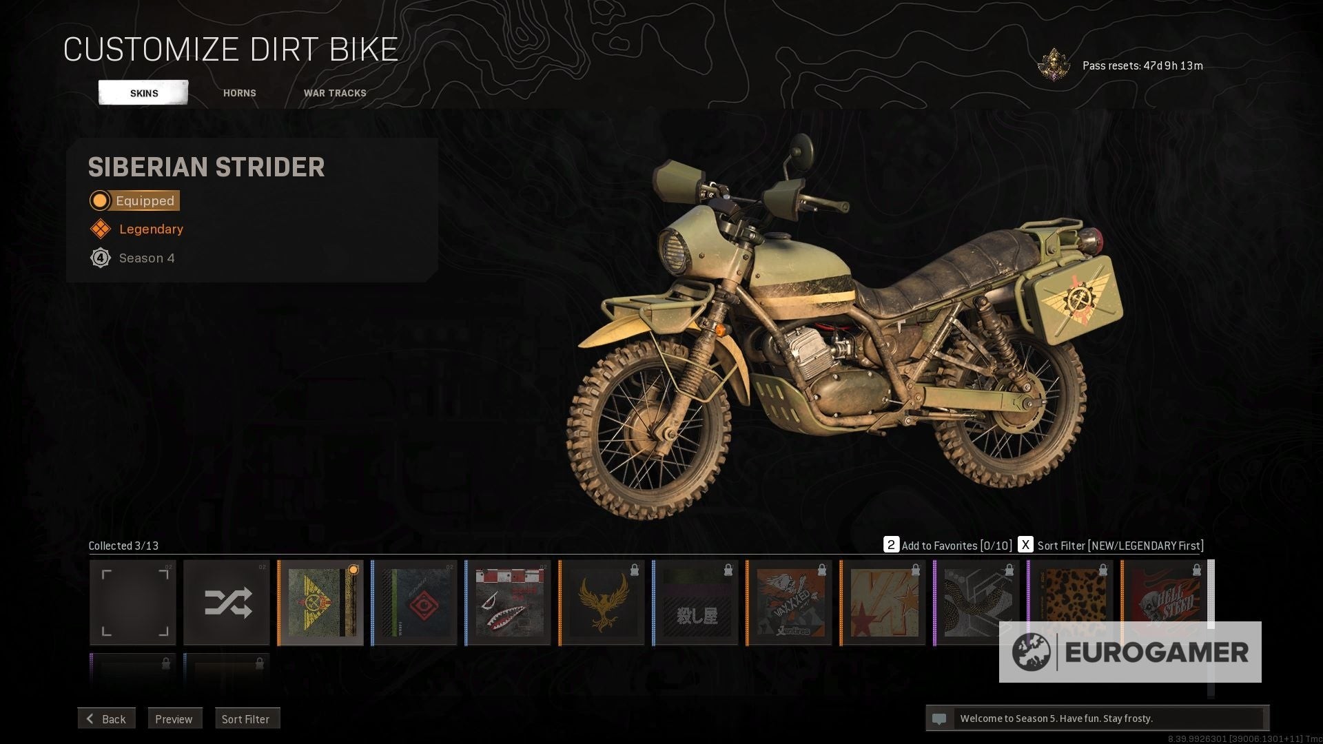 Hình ảnh skin xe máy Siberian Strider - phần thưởng Battle of Verdansk