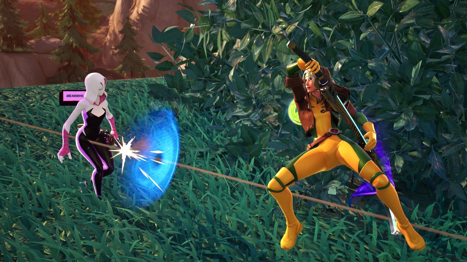 Hình ảnh sử dụng Kinetic Blade để đẩy lùi đối thủ trong Fortnite