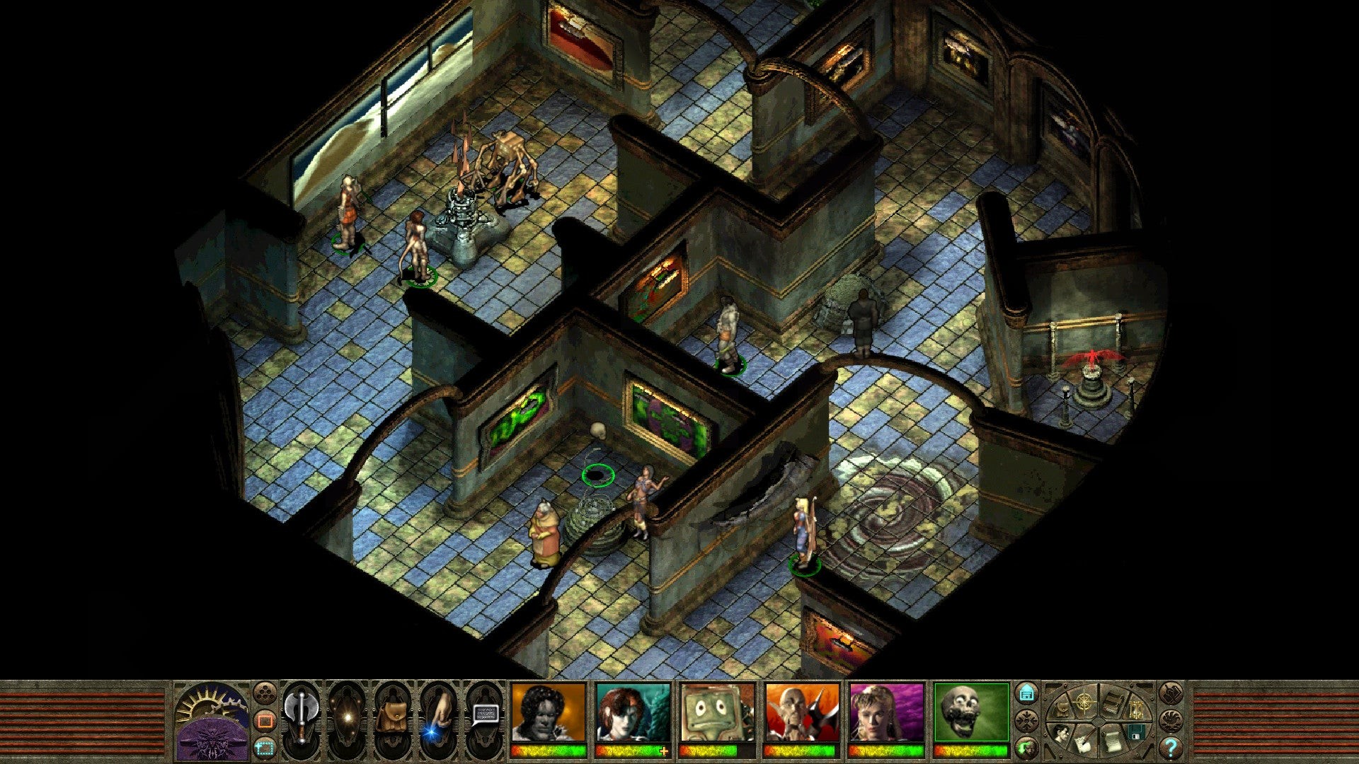 Hình ảnh The Nameless One trong một mê cung trong Planescape Torment: Enhanced Edition