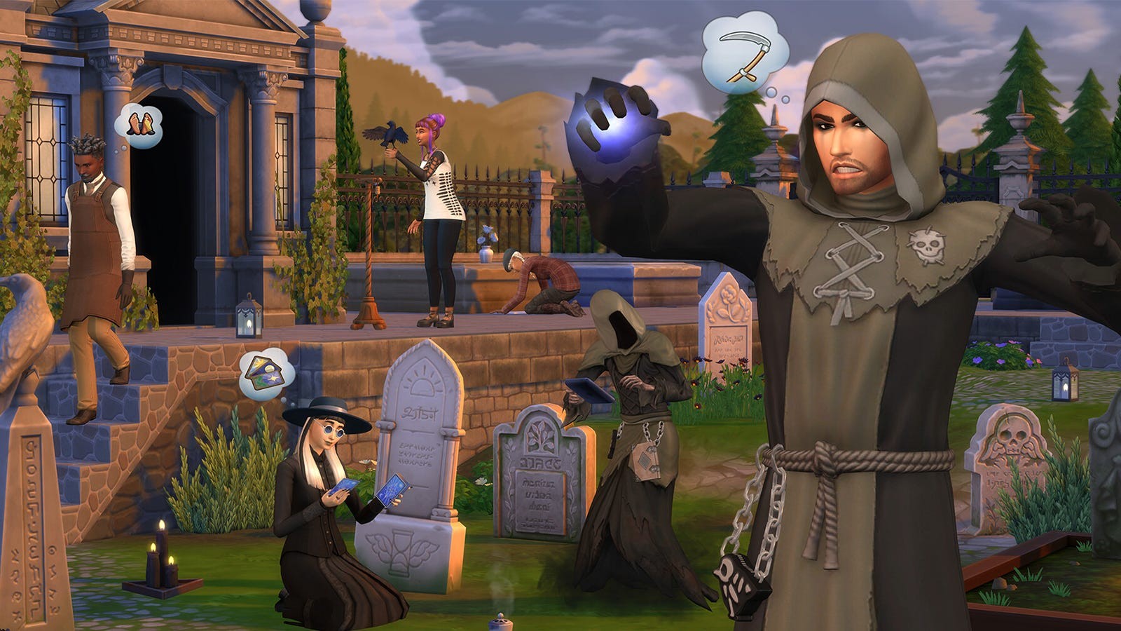 Hình ảnh tiêu đề mô tả chủ đề Sự sống và Cái chết trong The Sims 4.