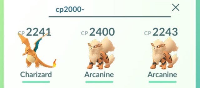 Hình ảnh tìm kiếm Pokémon trên mức CP