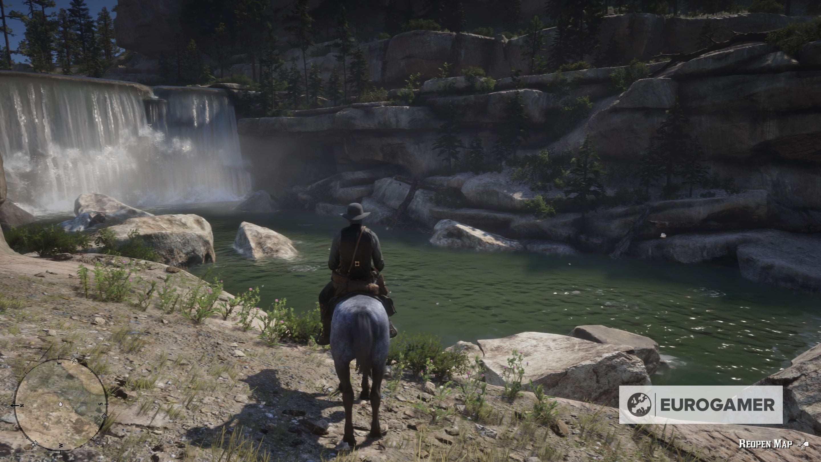 Hình ảnh trong game Red Dead Redemption 2 tại thác nước Cumberland Falls