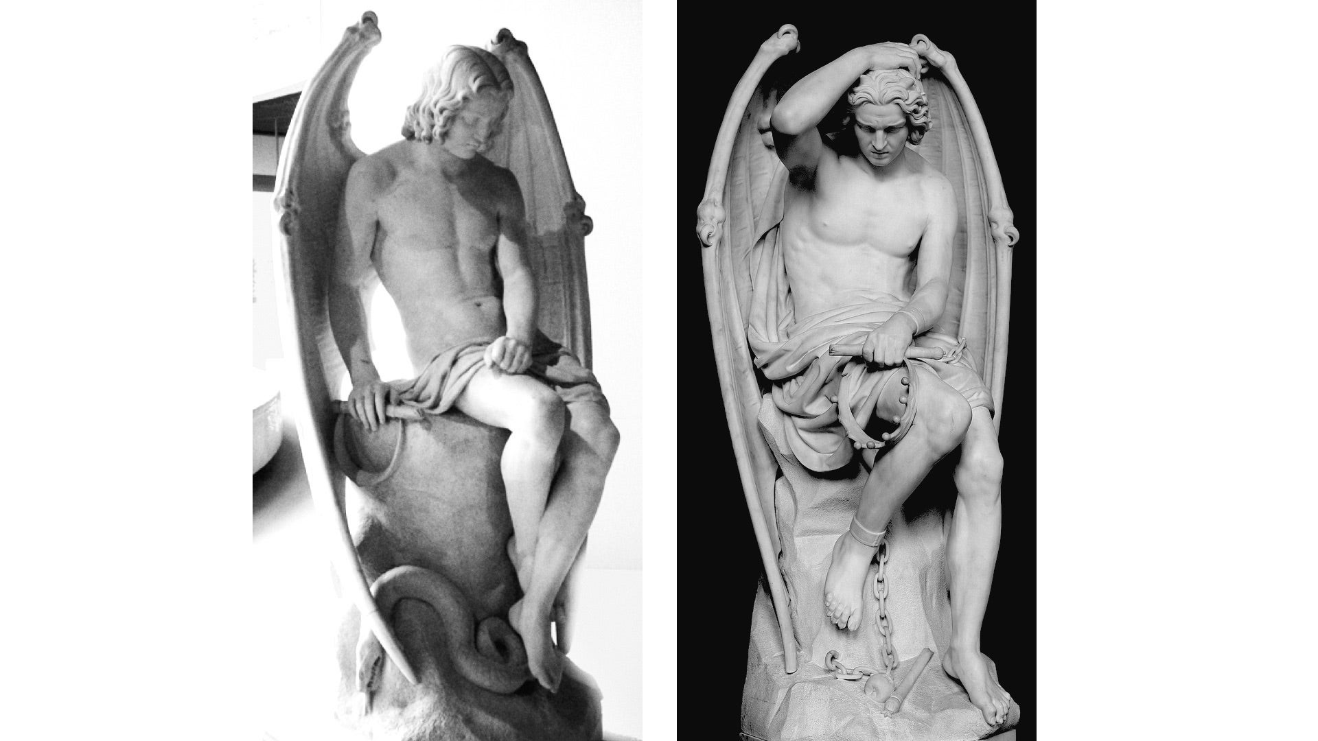 Hình ảnh tượng Lucifer của Joseph Geefs và Guillaume Geefs