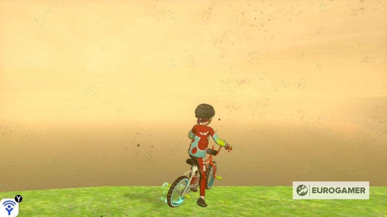 Hồ nước trong Wild Area dưới cơn bão cát Pokémon Sword and Shield