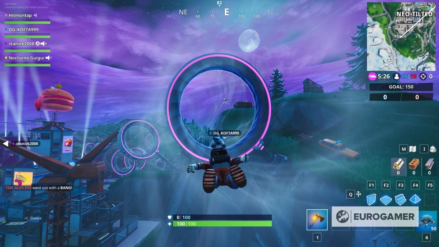 Hoàn thành vòng lặp Slipstream quanh Neo Tilted trong Fortnite