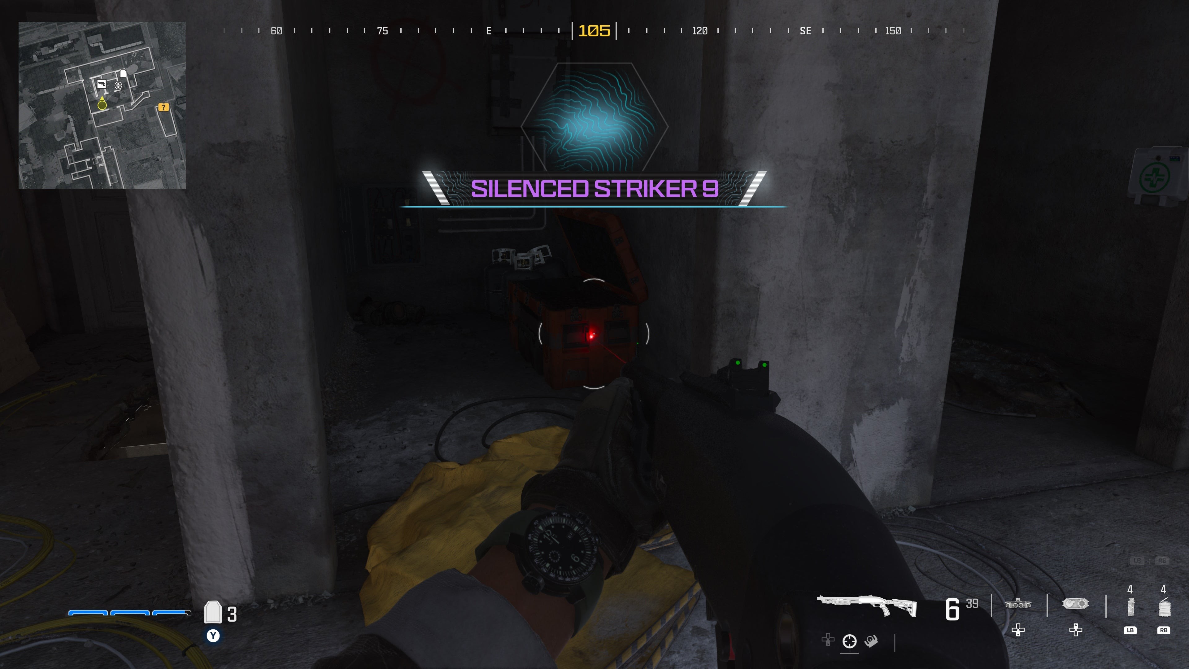 Hòm tiếp tế chứa vũ khí Silenced Striker 9 tại tầng 9 màn Highrise