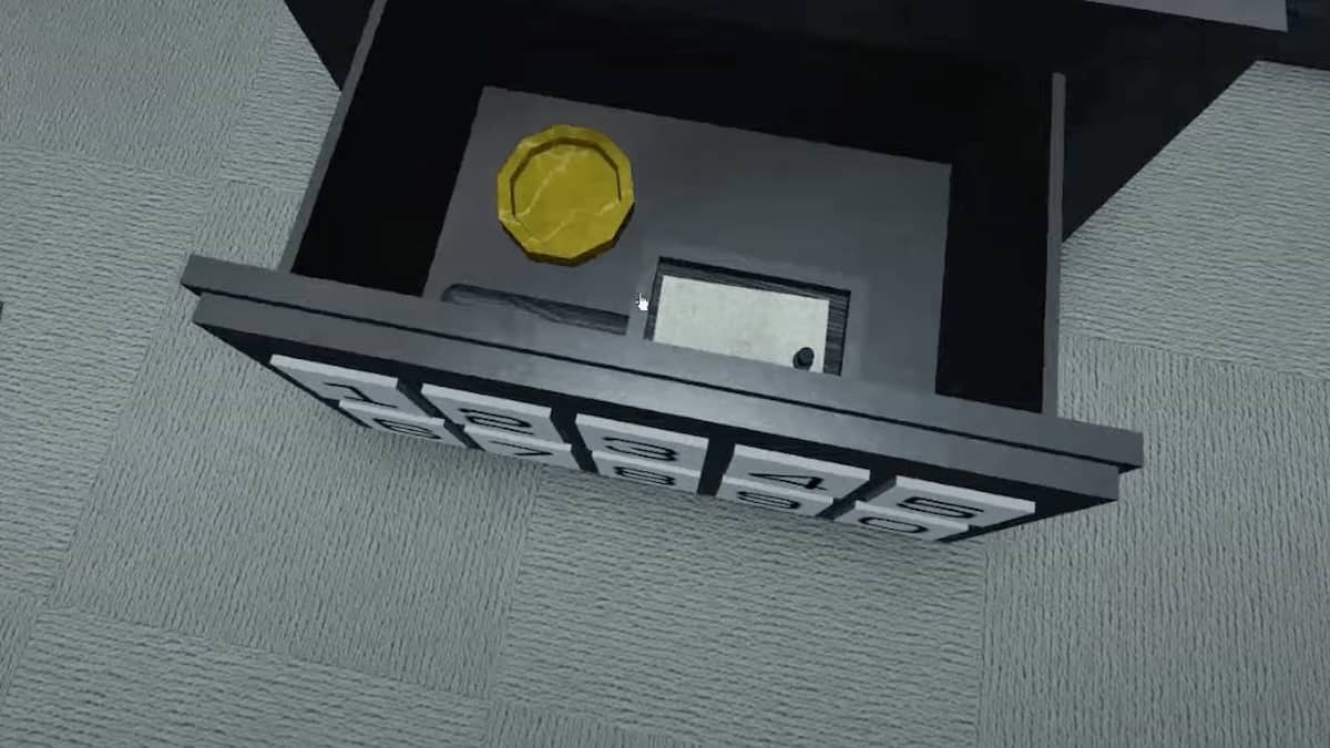 Hộp bàn phím câu đố áp phích trong Terminal Escape Room