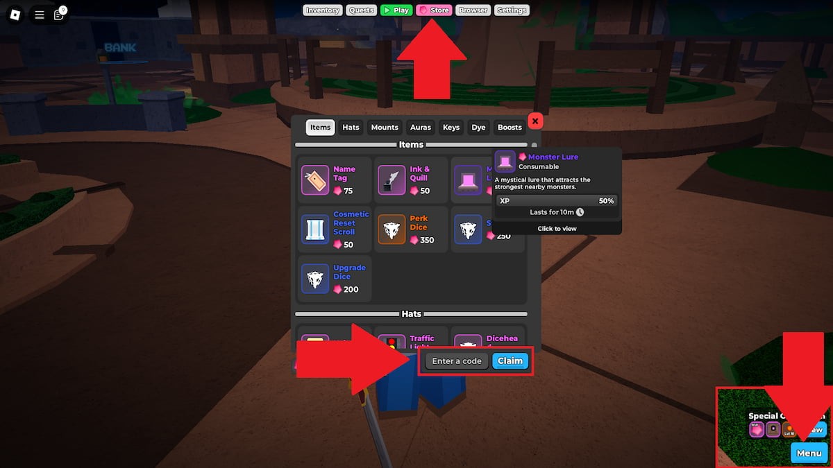 Hướng dẫn chi tiết cách nhập code Wanderlands Dungeon RPG trong game Roblox để nhận Đá Quý miễn phí