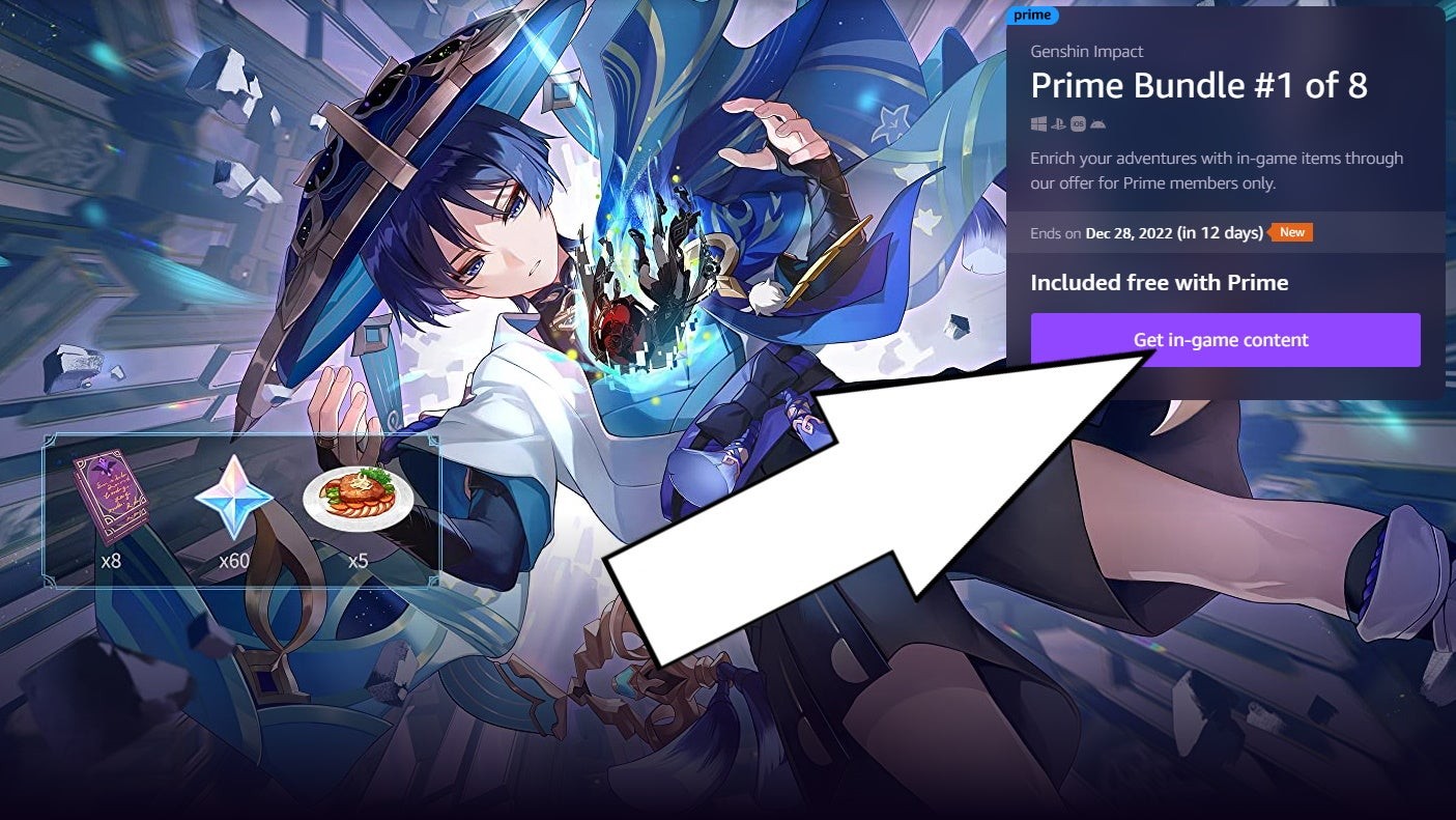 Hướng dẫn đổi mã code Prime Gaming cho Genshin Impact