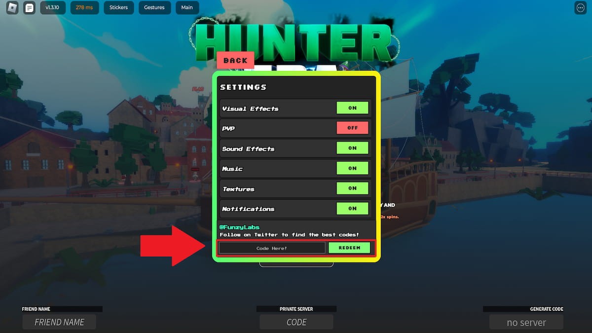 Hướng dẫn sử dụng mã code trong Hunter Era