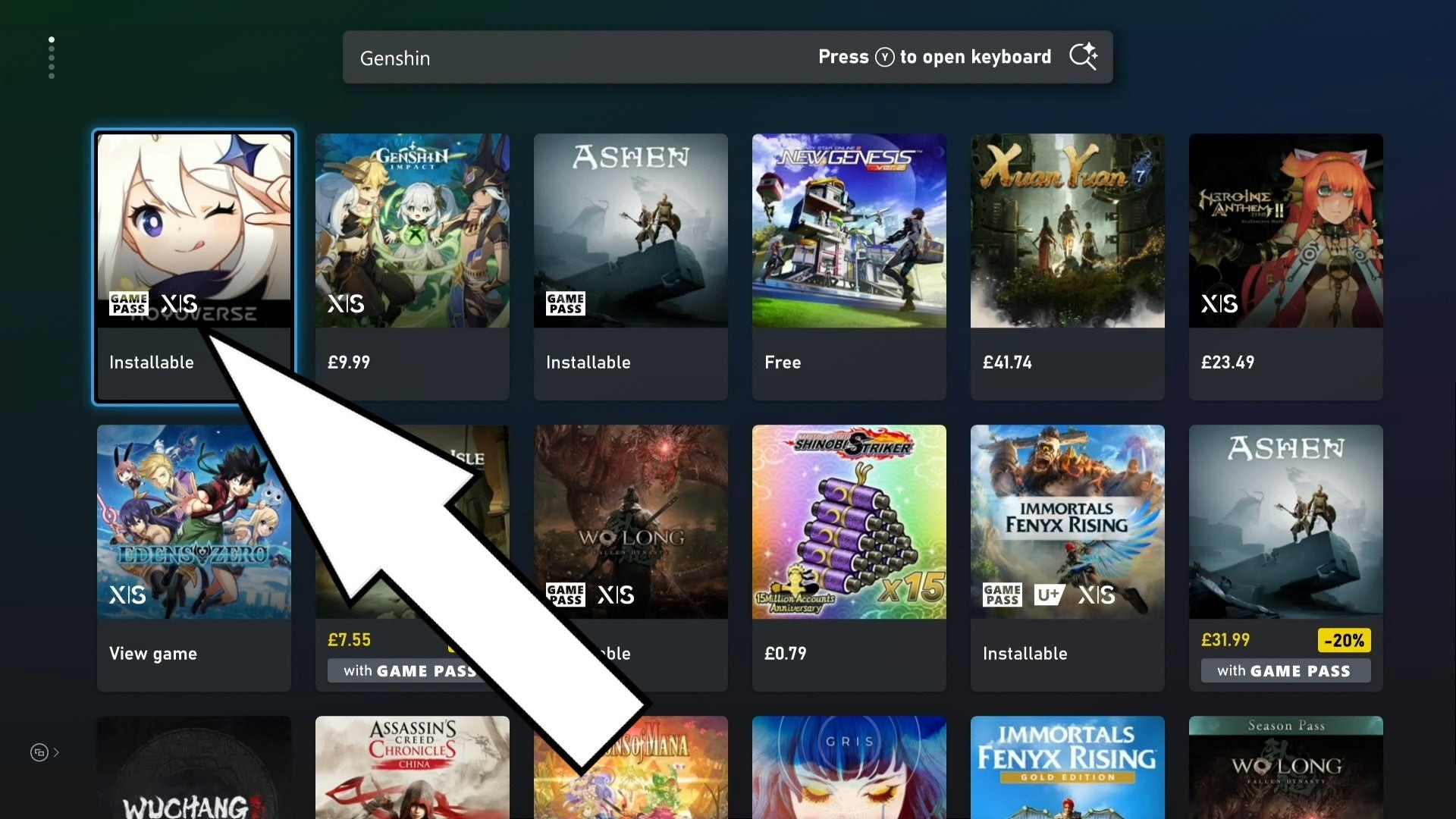 Hướng dẫn tìm và chọn cài đặt Genshin Impact miễn phí trên Xbox Store