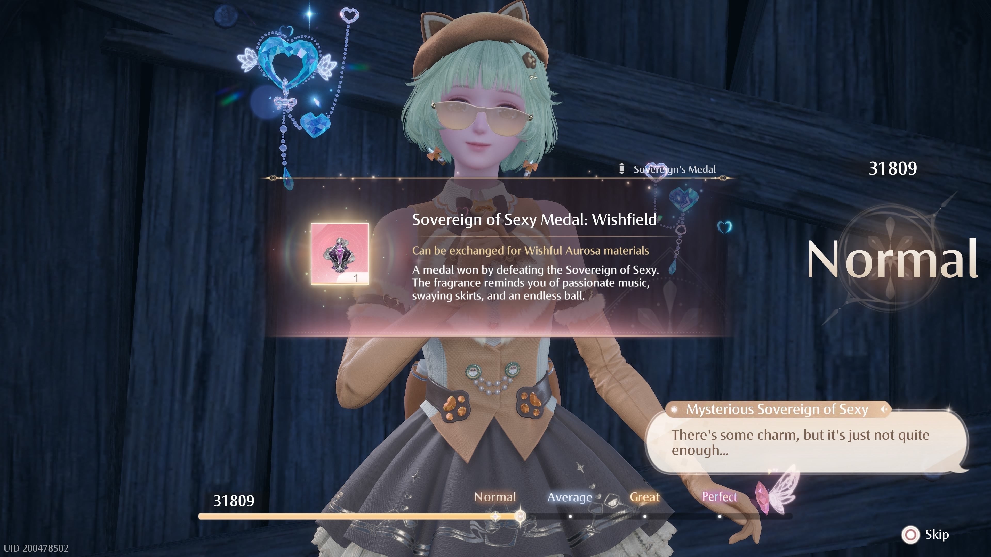 Huy chương Sovereign of Sexy Medal Wishfield trong Infinity Nikki