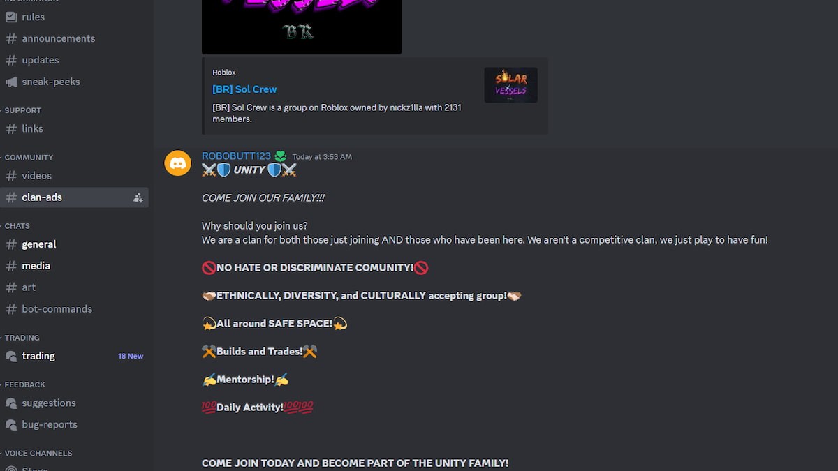 Kênh Discord chính thức của Bladers Rebirth nơi game thủ giao lưu và cập nhật thông tin