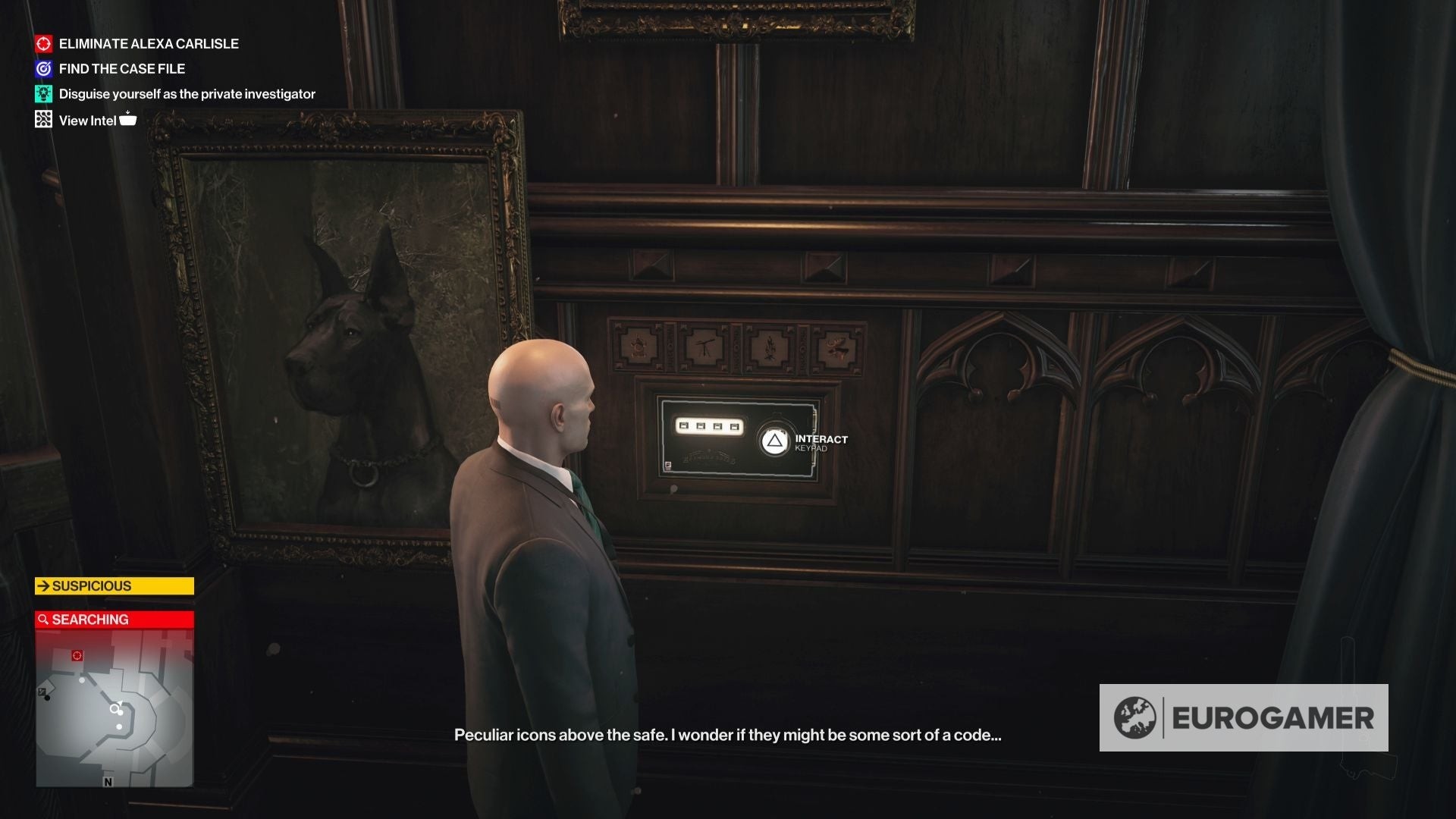 Két sắt bí mật lộ ra sau bức tranh trong văn phòng Alexa Carlisle - Hitman 3