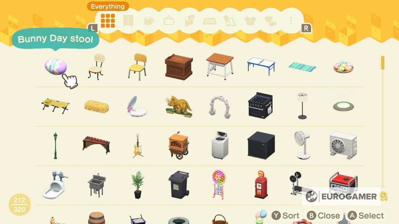 Không gian lưu trữ trong Animal Crossing: New Horizons