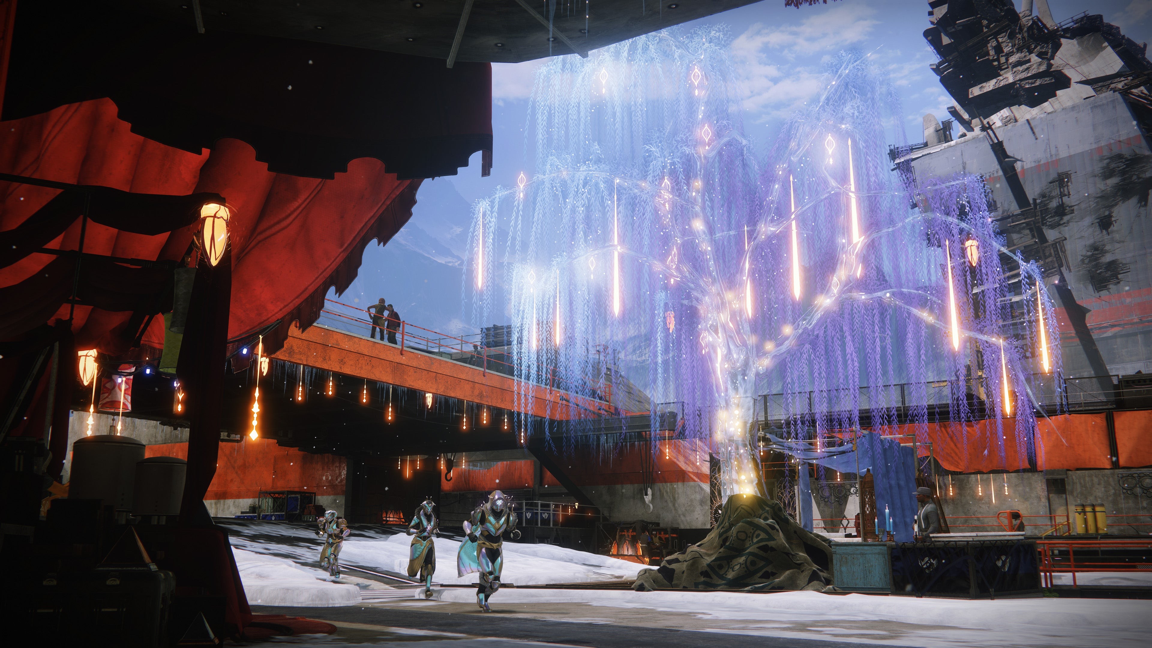 Khung cảnh trang trí lễ hội The Dawning tại Tháp trong Destiny 2