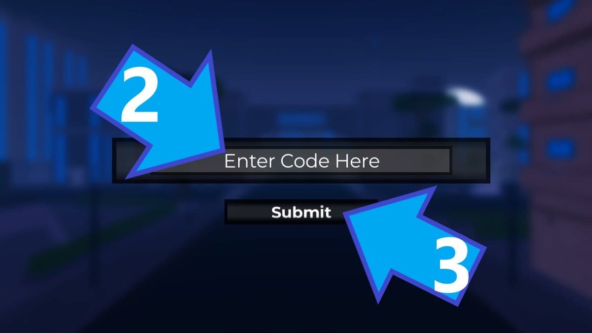 Khung nhập code Heroes Online 2 với ô nhập liệu và nút Submit