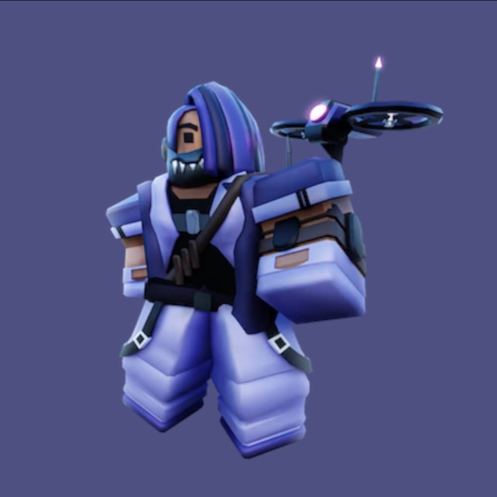 Kit Cyber Roblox Bedwars sử dụng drone thu thập tài nguyên và thả bom