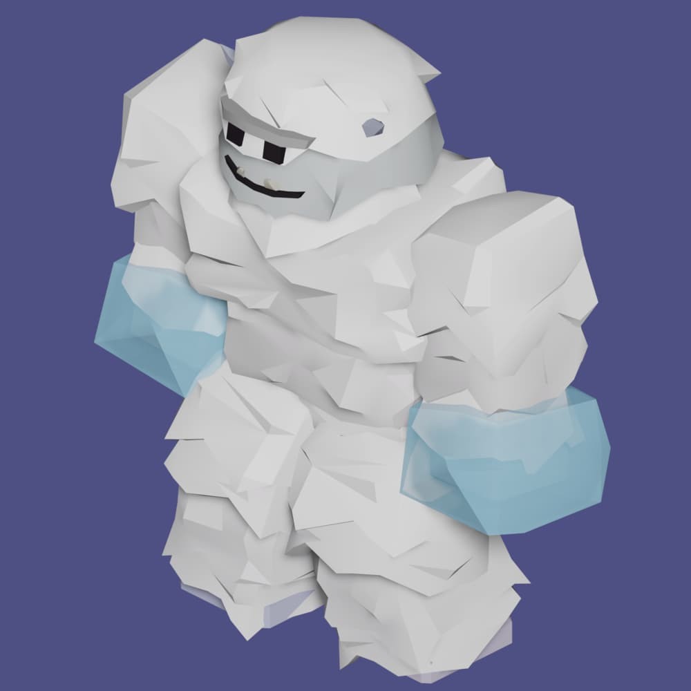 Kit Yeti Roblox Bedwars gầm đóng băng khối