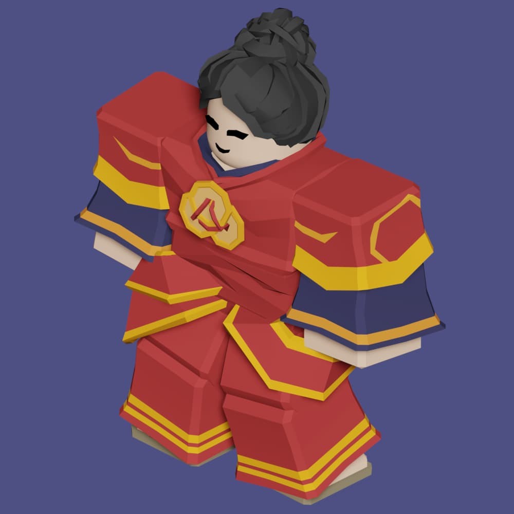 Kit Yuzi Roblox Bedwars dùng kiếm Đạo lao tới tấn công