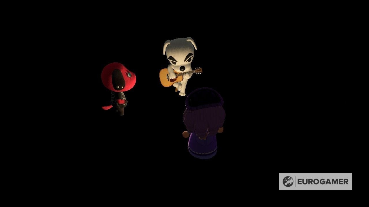 K.K. Slider biểu diễn bài K.K. Salsa trước sự cổ vũ của dân làng
