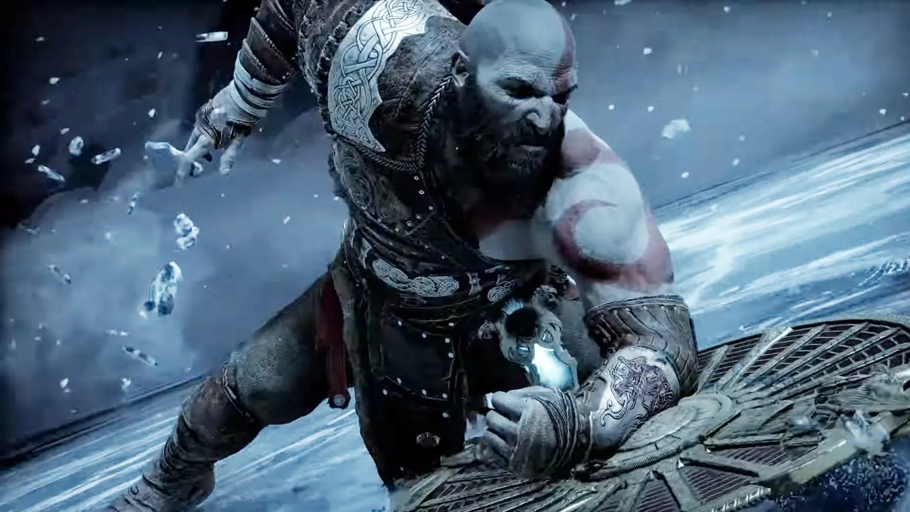 Kratos chống lại băng giá trong God of War Ragnarok