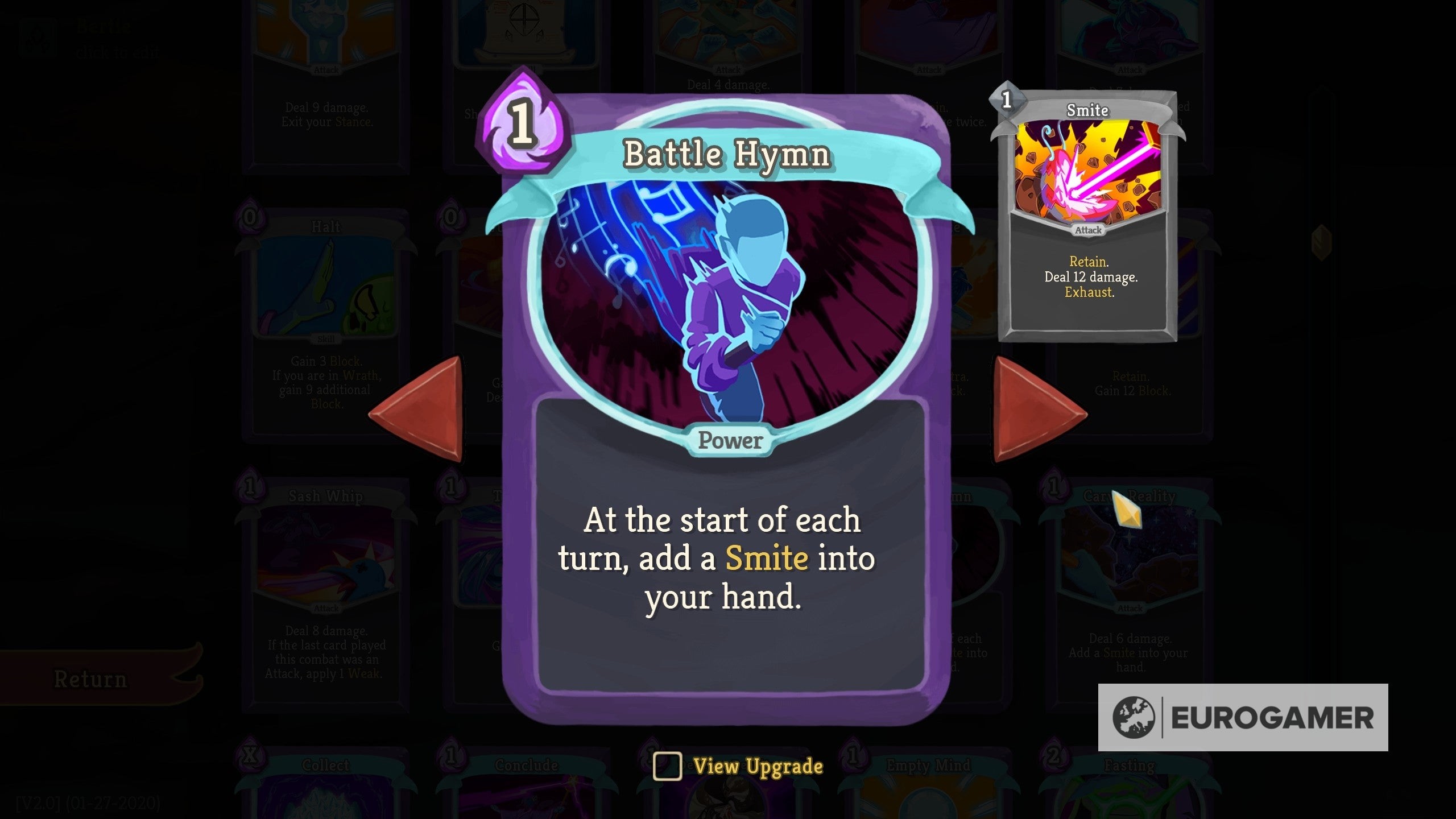 Lá bài Battle Hymn - Tạo lá Smite có thể giữ lại mỗi lượt