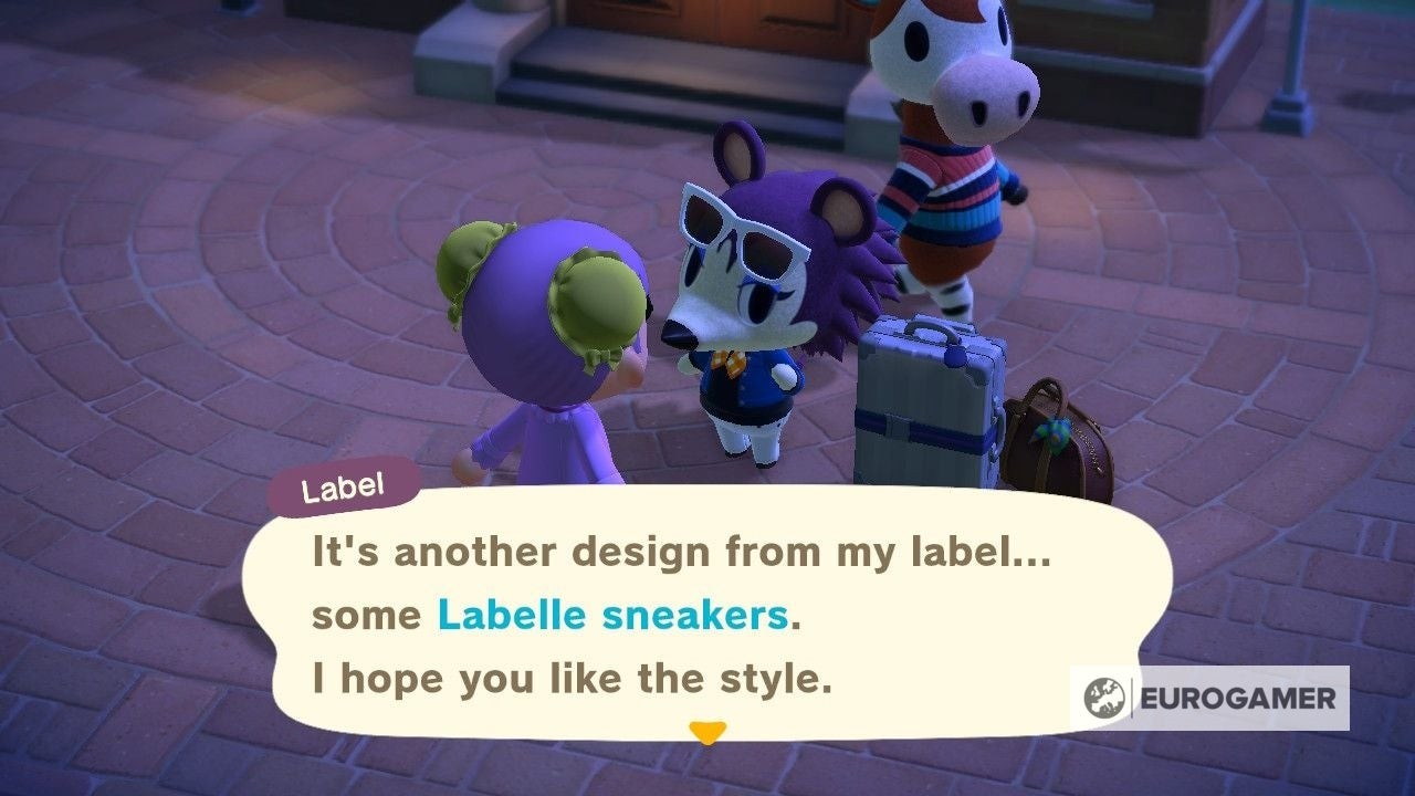 Label tặng người chơi một món đồ từ dòng thời trang Labelle trong Animal Crossing