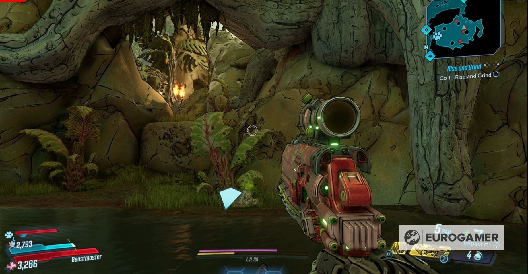 Leo lên gờ đá này trong Floodmoor Basin - Borderlands 3