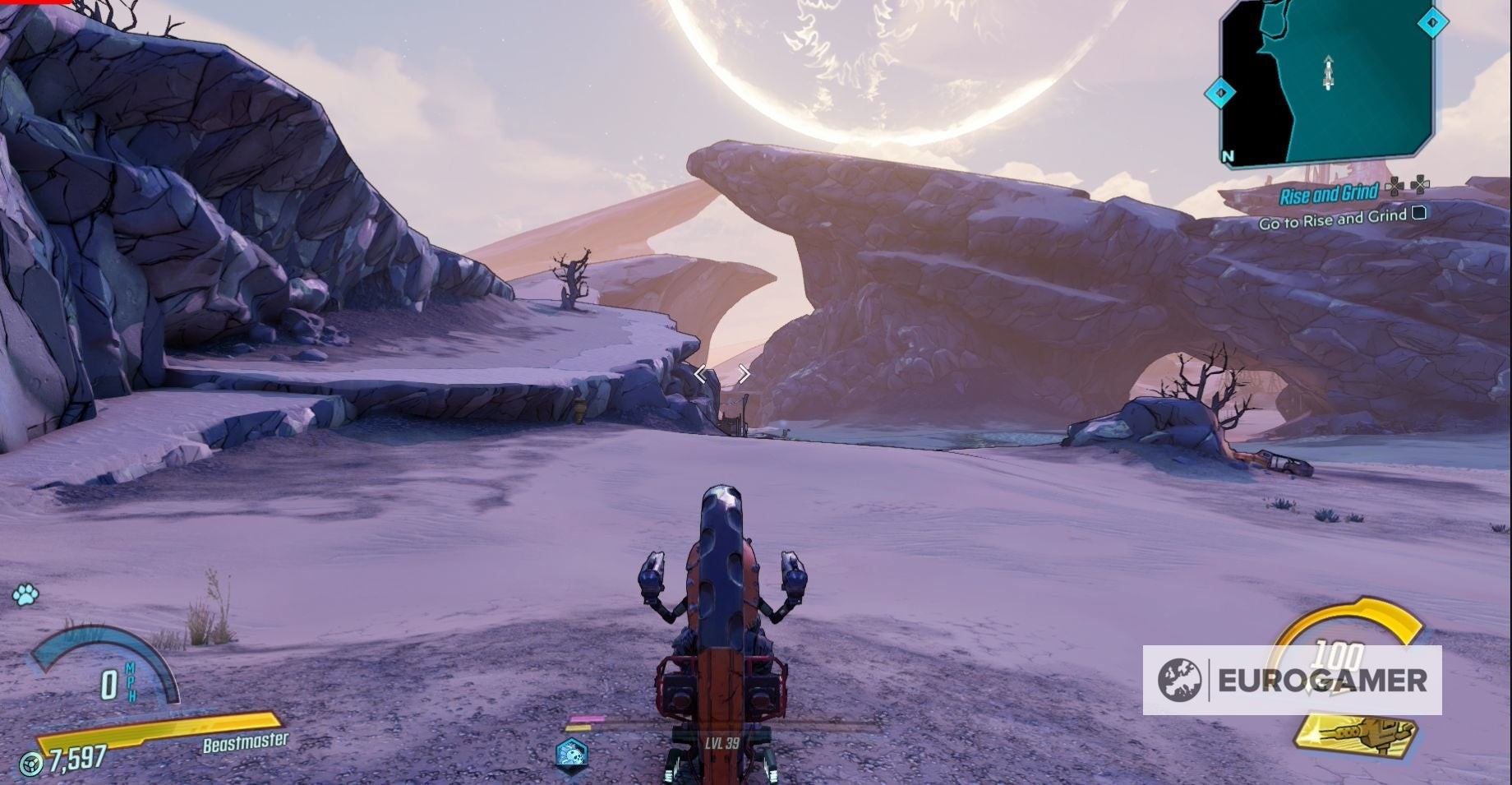 Leo lên ngọn đồi này để đến địa điểm của Phoenix trong The Splinterlands - Borderlands 3