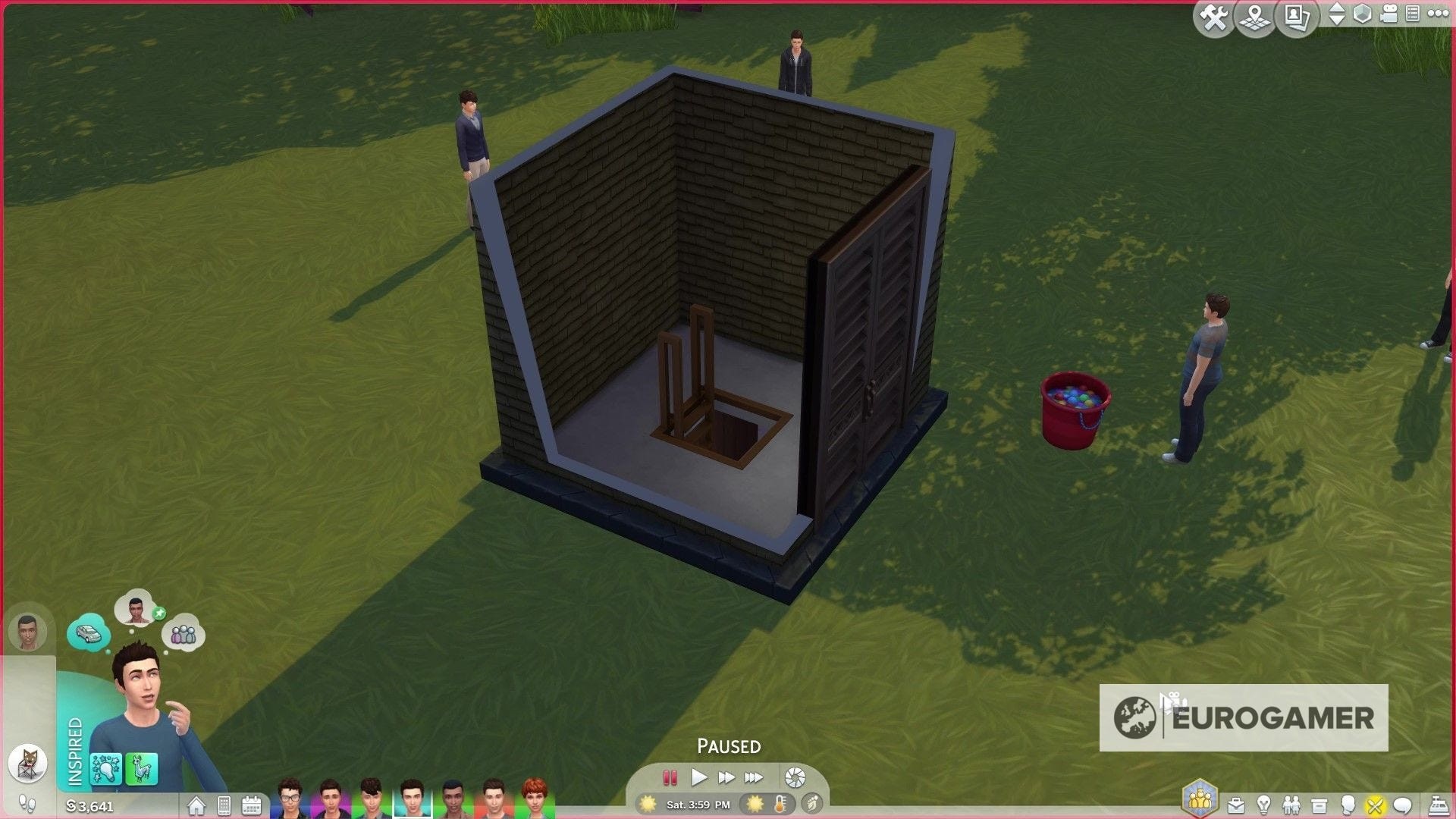 Lối vào hầm bí mật sử dụng thang được ngụy trang khéo léo trong The Sims 4