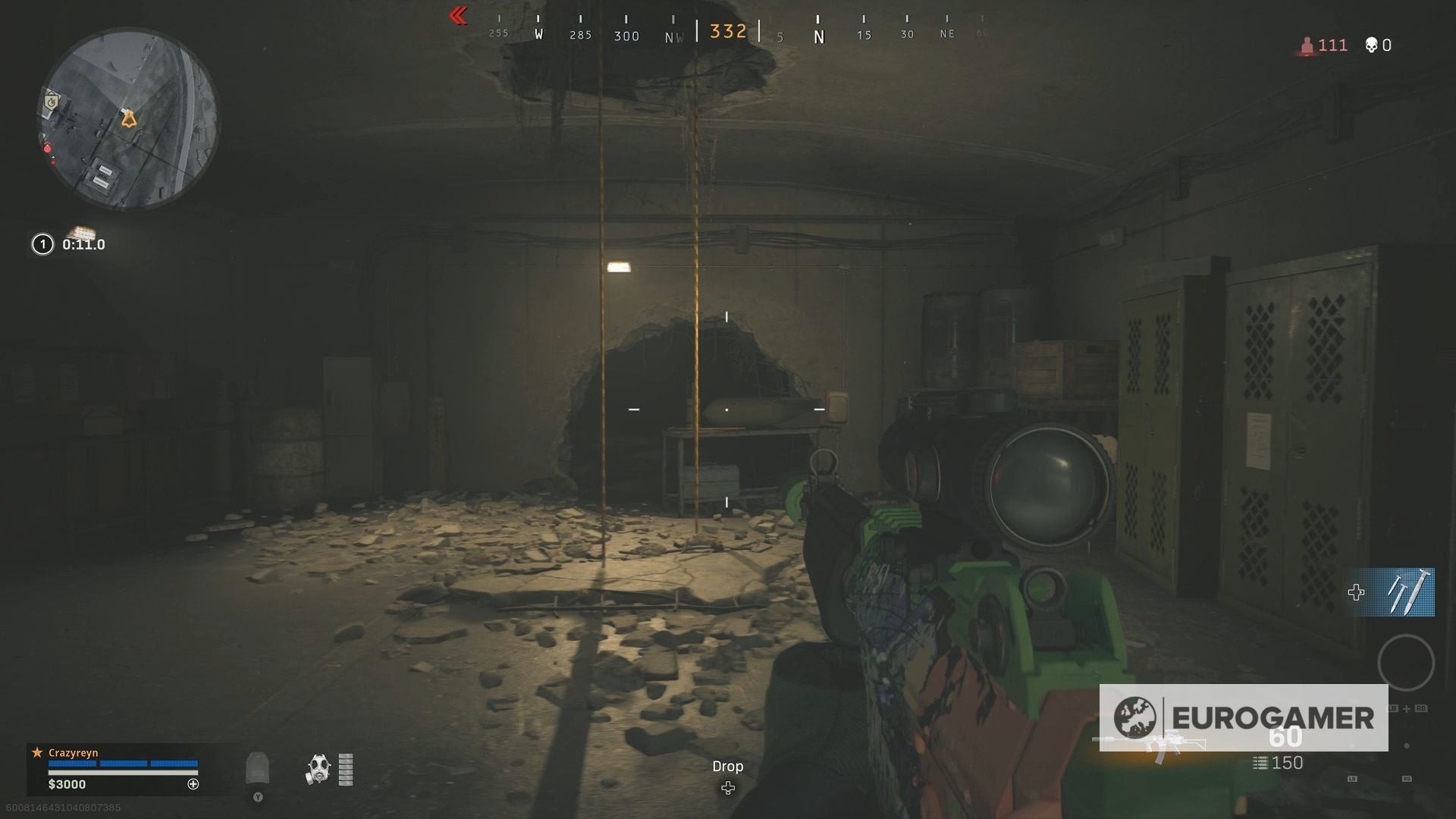 Lối vào hầm WW2 Warzone bằng cách đu dây từ container đỏ