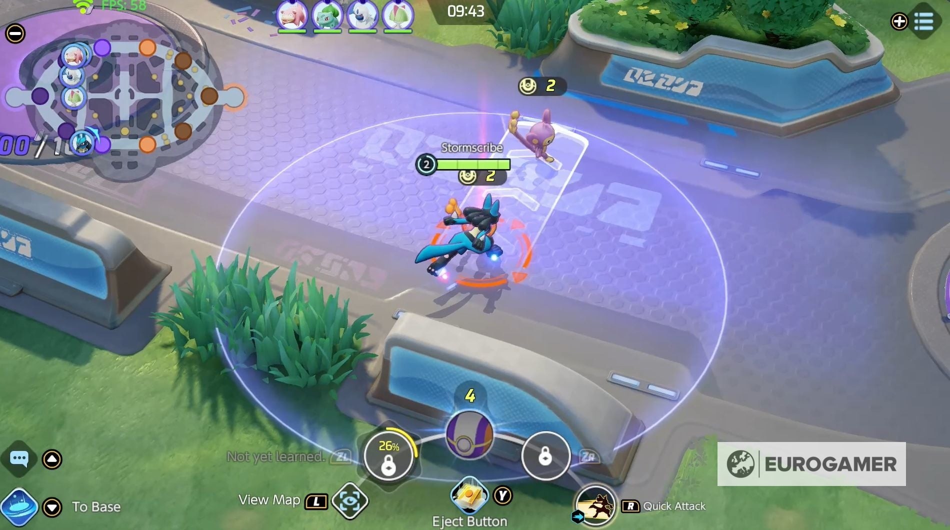Lucario sử dụng Quick Attack lướt qua đối thủ