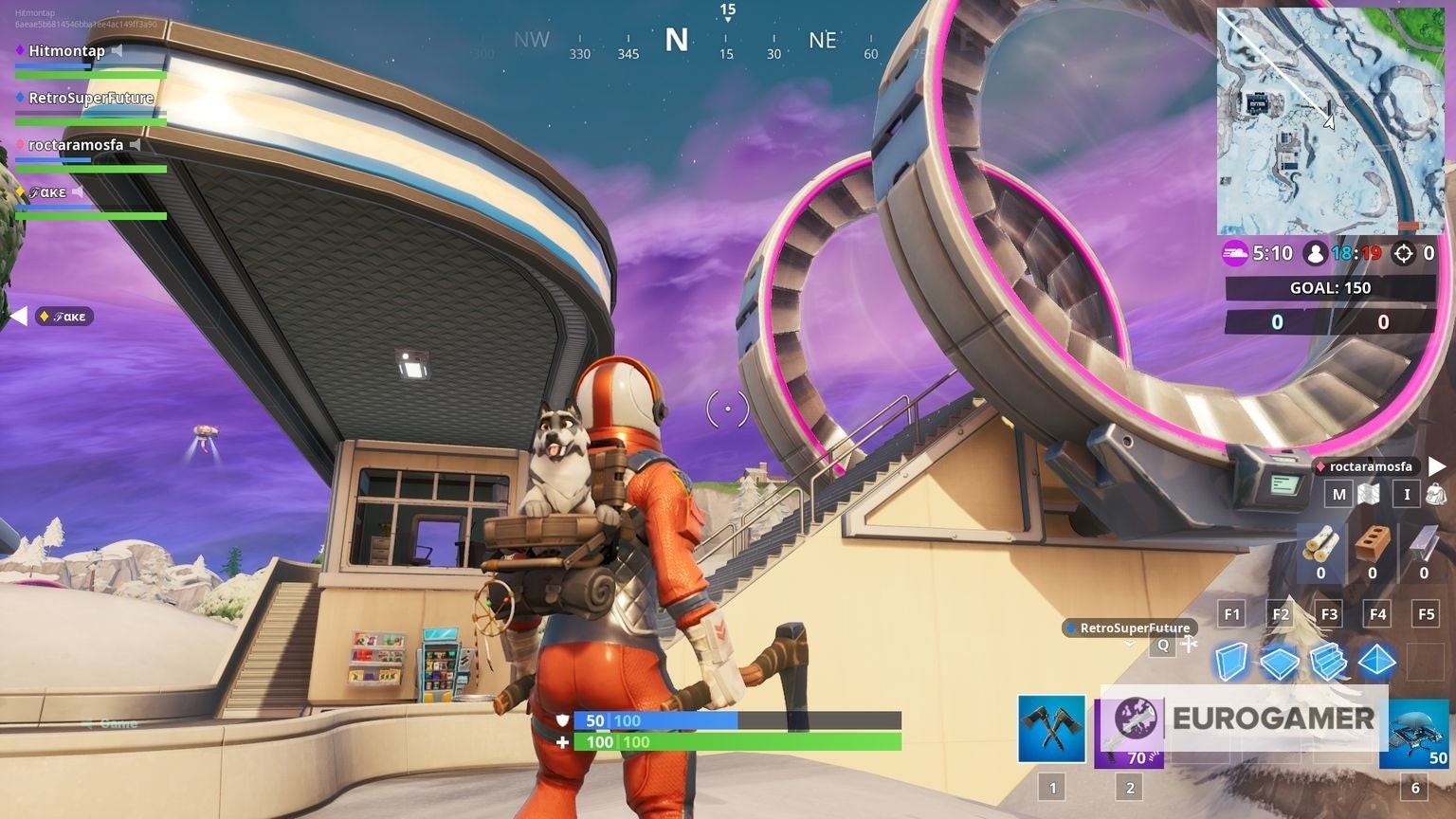 Luồng gió Slipstream kết nối giữa Neo Tilted và Mega Mall trong Fortnite