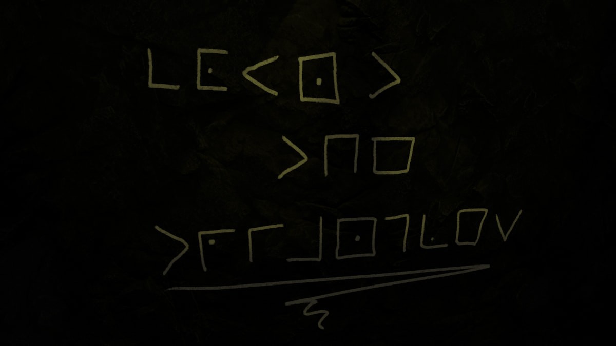 Mã Pigpen trên trần thang máy Terminal Escape Room