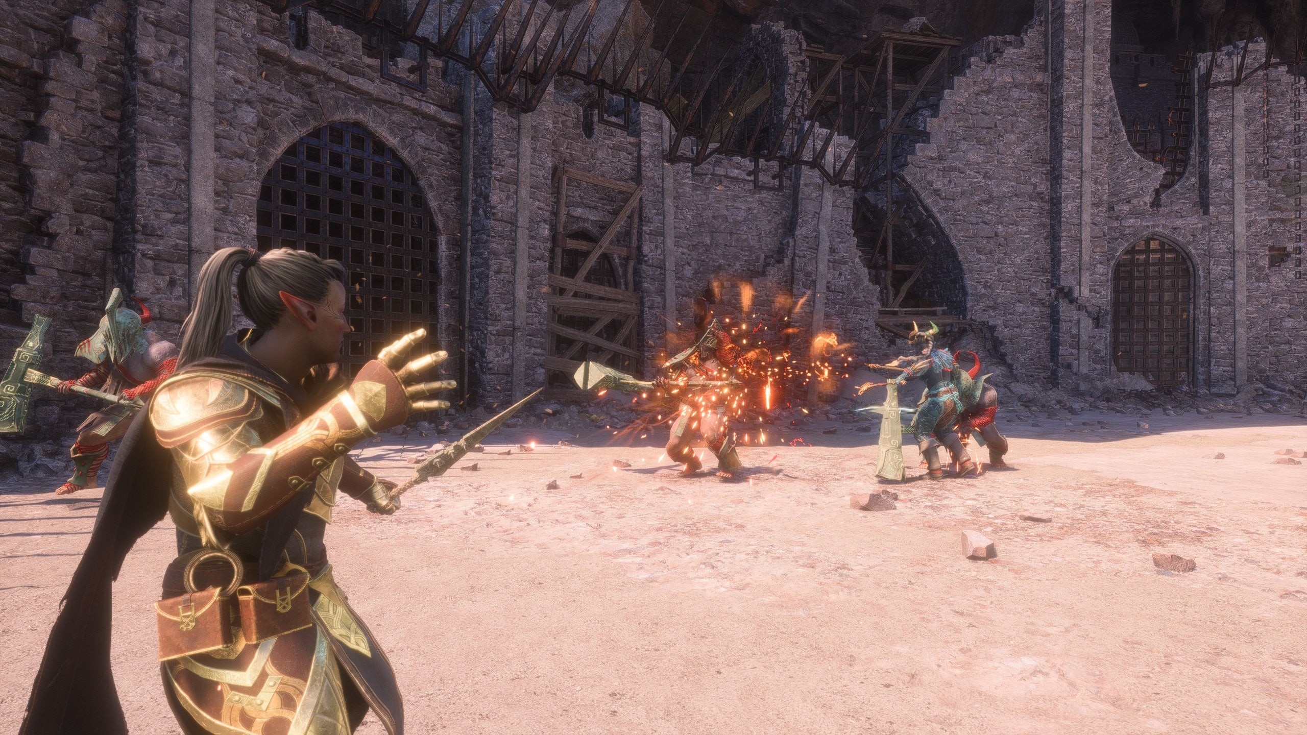 Mage trong Dragon Age: The Veilguard thi triển phép thuật nguyên tố mạnh mẽ