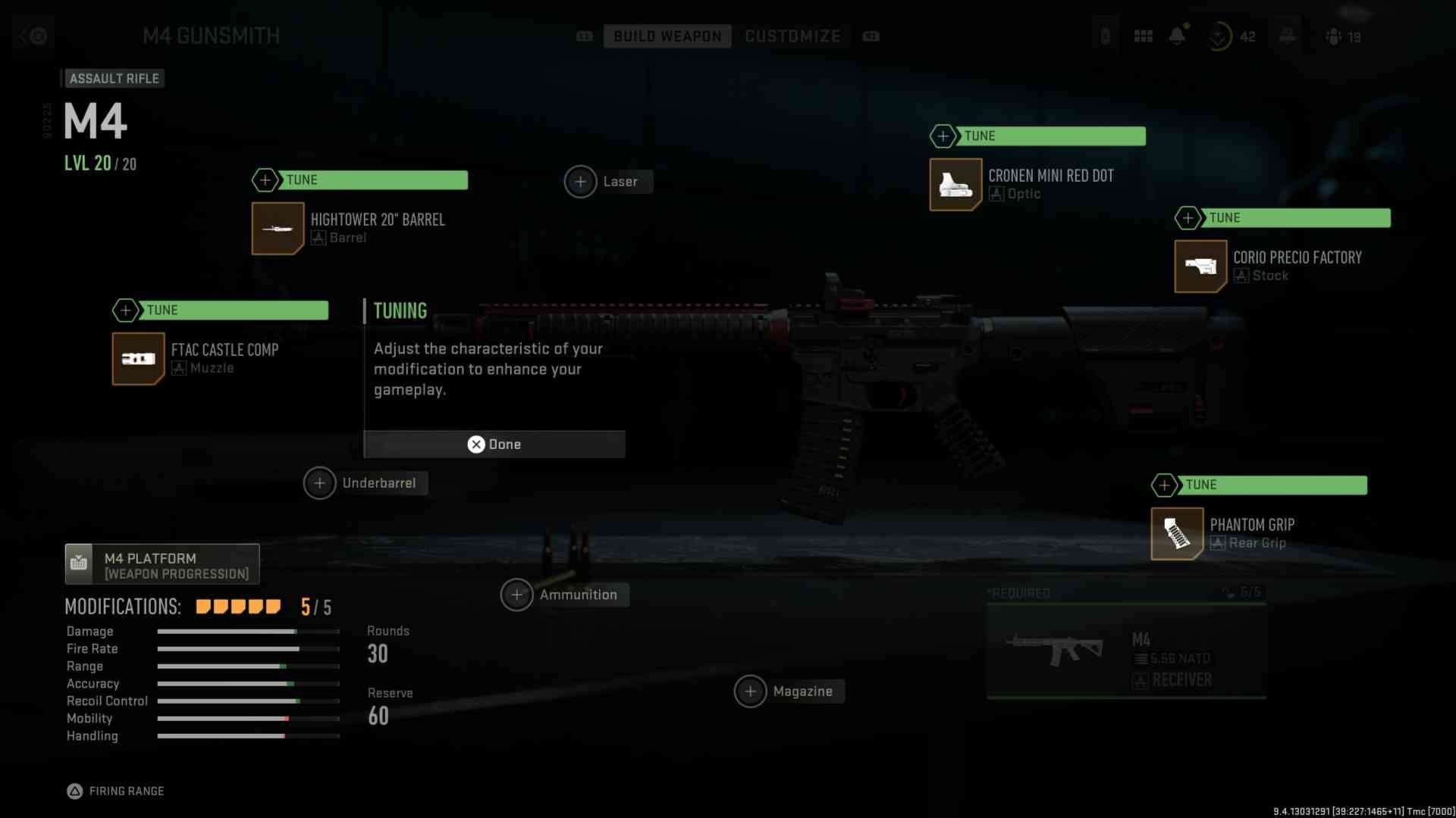 Màn hình hướng dẫn sử dụng tính năng Weapon Tuning trong Modern Warfare 2